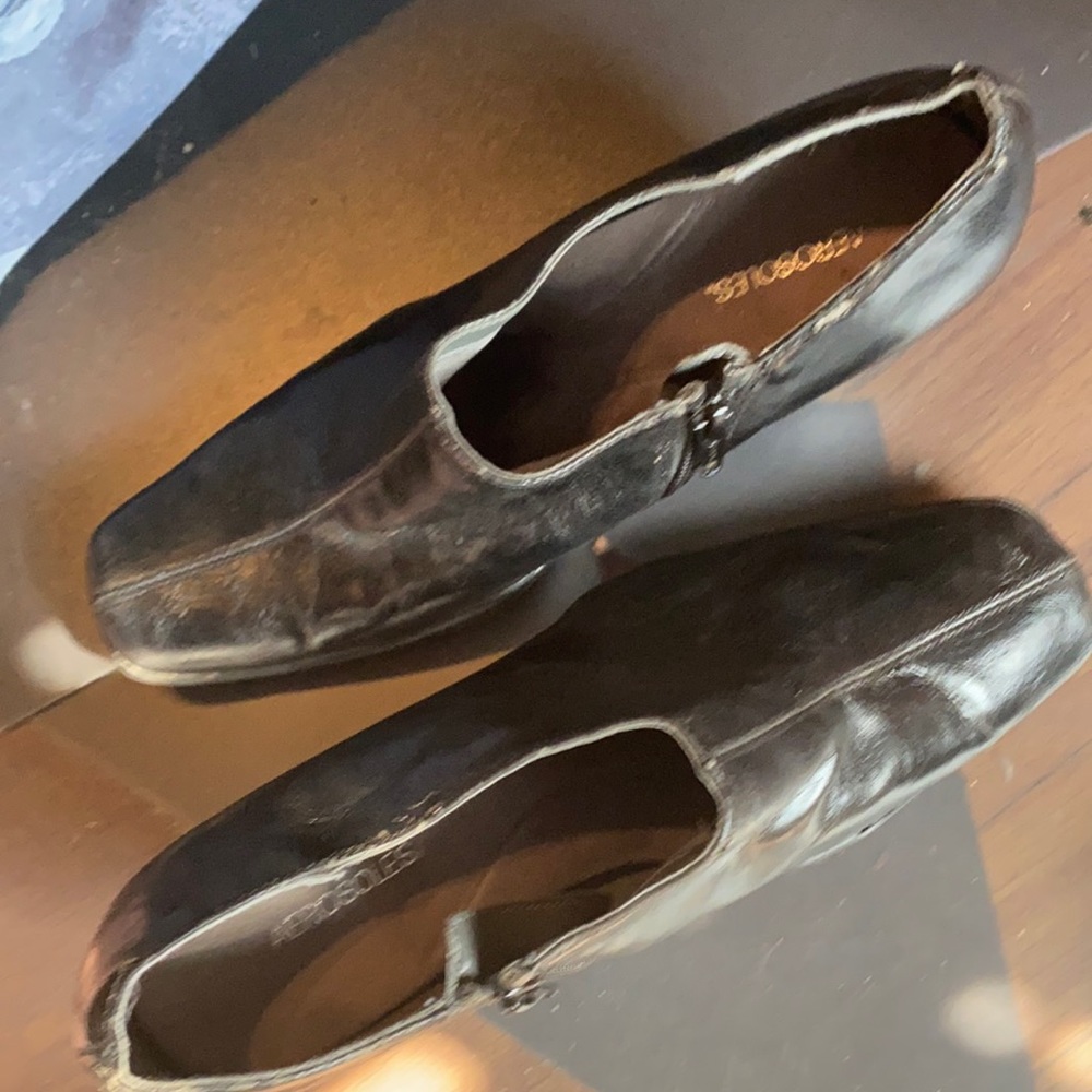 Black two inch high booties